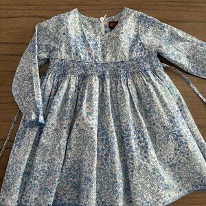 Fleurisse French Twill Floral Smocked Dress 12-18 Mo